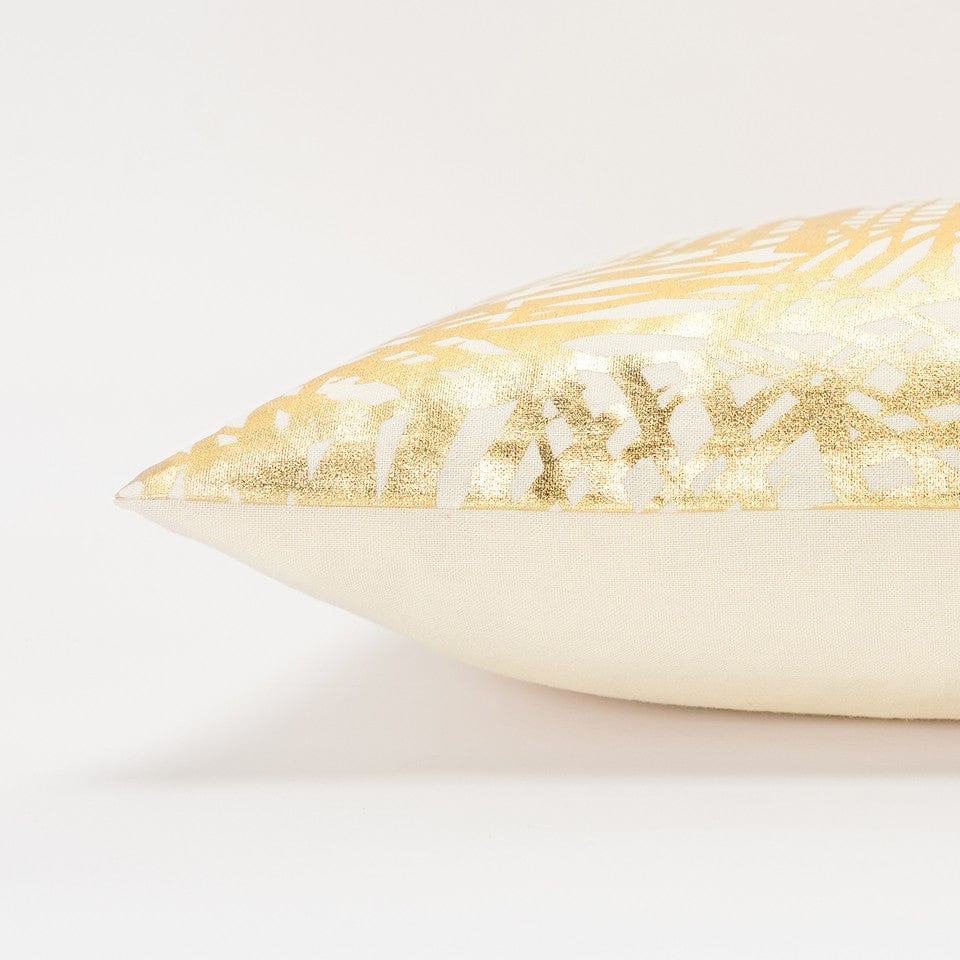 Gold Foil Etched Pattern Lumbar Pillow - Homeroots