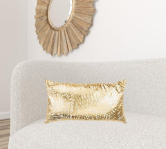 Gold Foil Etched Pattern Lumbar Pillow - Homeroots