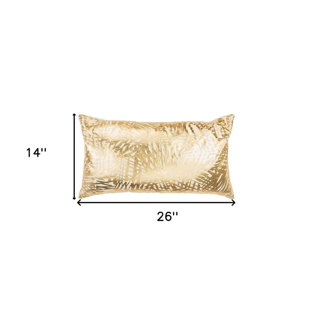 Gold Foil Etched Pattern Lumbar Pillow - Homeroots - Flyclothing LLC