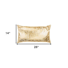 Gold Foil Etched Pattern Lumbar Pillow - Homeroots