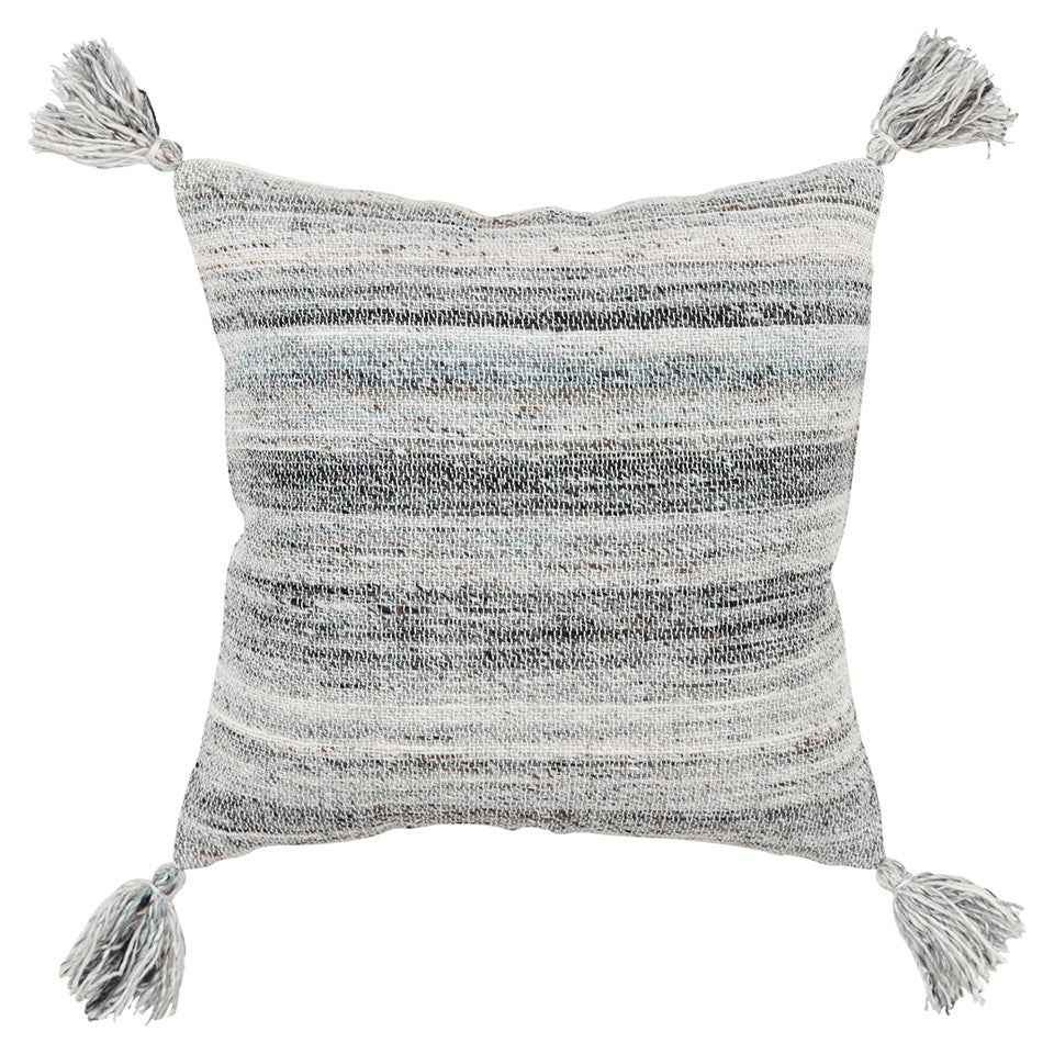 Set of Two 20" X 20" Gray Indoor Outdoor Throw Pillow Cover & Insert - Homeroots