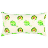 Lemon Green Artichoke Embroidered Lumbar Pillow - Homeroots