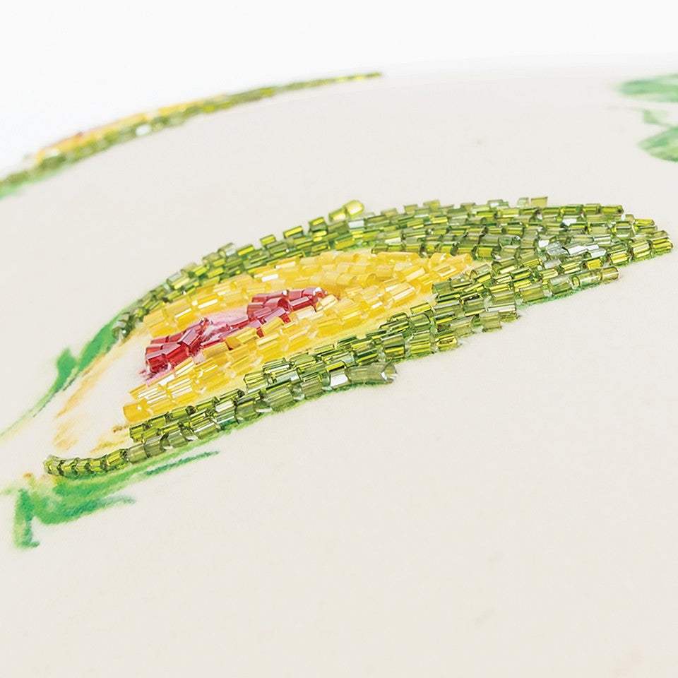 Lemon Green Artichoke Embroidered Lumbar Pillow - Homeroots - Flyclothing LLC