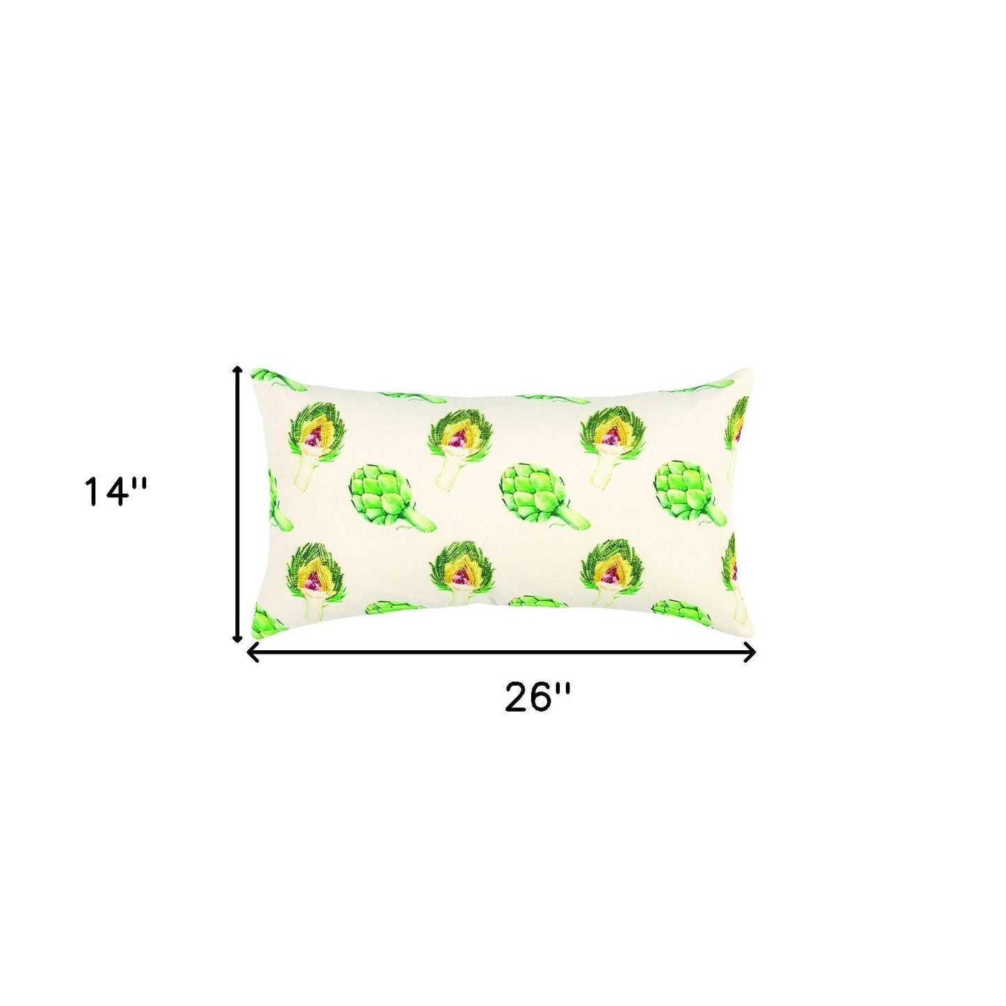 Lemon Green Artichoke Embroidered Lumbar Pillow - Homeroots - Flyclothing LLC