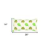 Lemon Green Artichoke Embroidered Lumbar Pillow - Homeroots - Flyclothing LLC