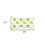 Lemon Green Artichoke Embroidered Lumbar Pillow - Homeroots - Flyclothing LLC