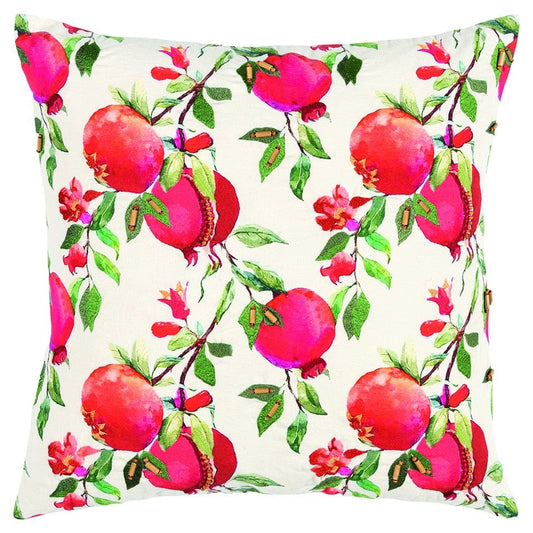 Red White Pomegranates Decorative Throw Pillow - Homeroots