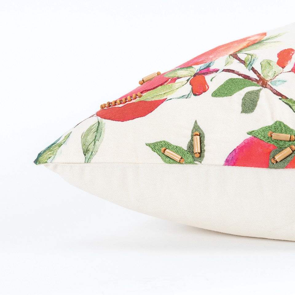 Red White Pomegranates Decorative Throw Pillow - Homeroots - Flyclothing LLC