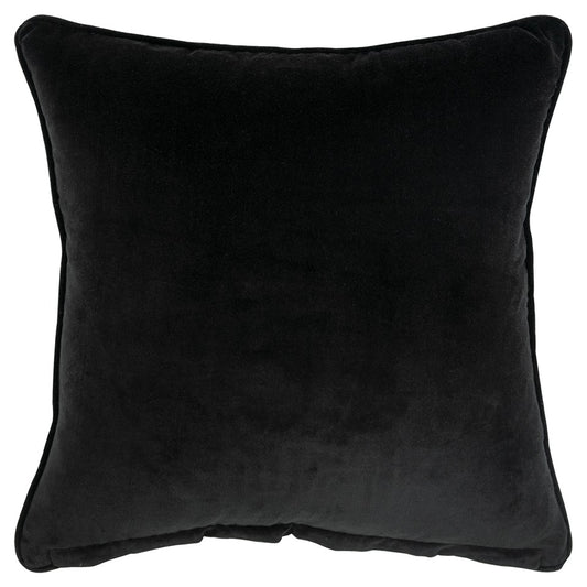 20" Black Cotton Throw Pillow