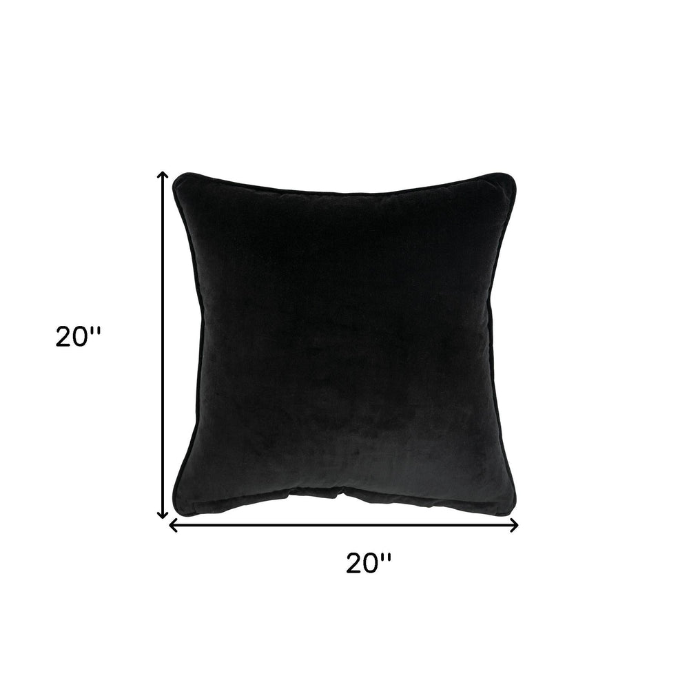 20" Black Cotton Throw Pillow - Homeroots - Flyclothing LLC