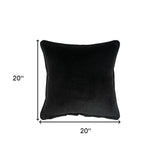 20" Black Cotton Throw Pillow - Homeroots