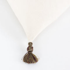 White Green Embroidered Artichoke Throw Pillow
