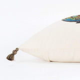 White Green Embroidered Artichoke Throw Pillow - Homeroots - Flyclothing LLC