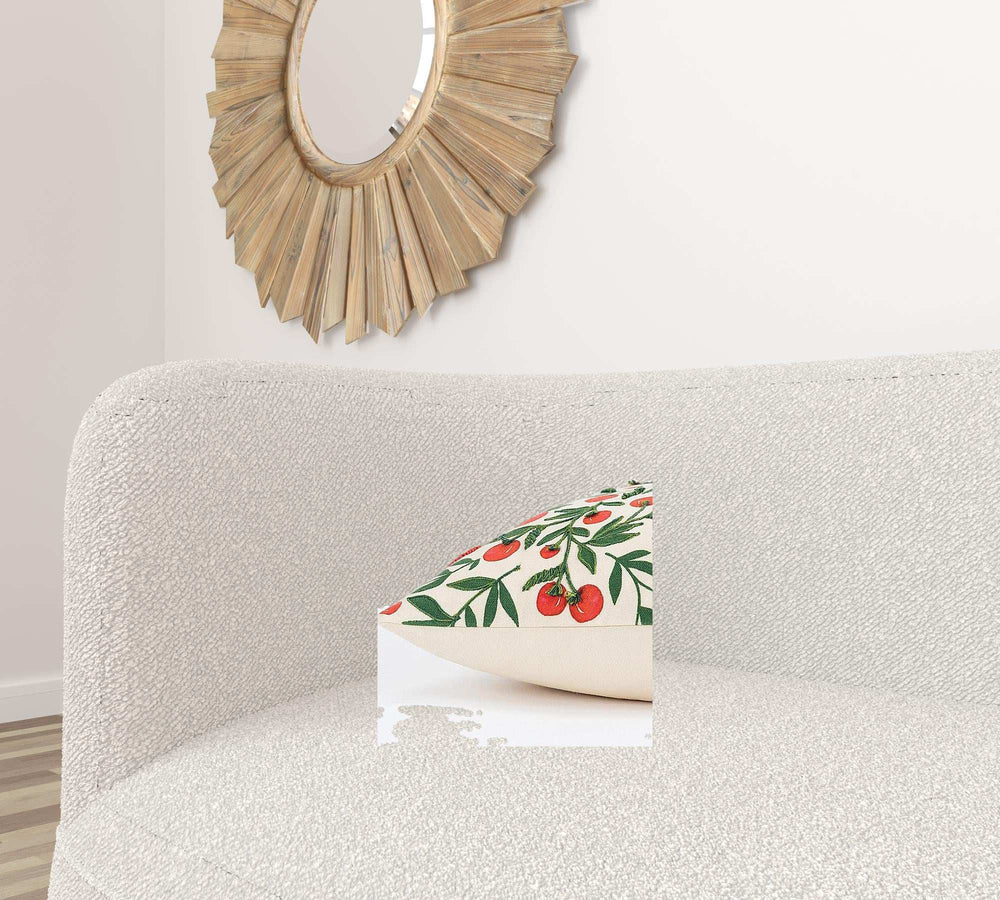 Red Green Cherry Tree Printed Lumbar Pillow - Homeroots - Flyclothing LLC