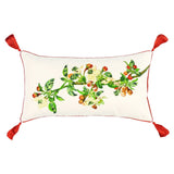White Red Spring Greenery Lumbar Pillow - Homeroots
