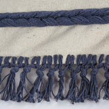 Blue Braided Stripe Macrame Fringe Lumbar Pillow - Homeroots - Flyclothing LLC