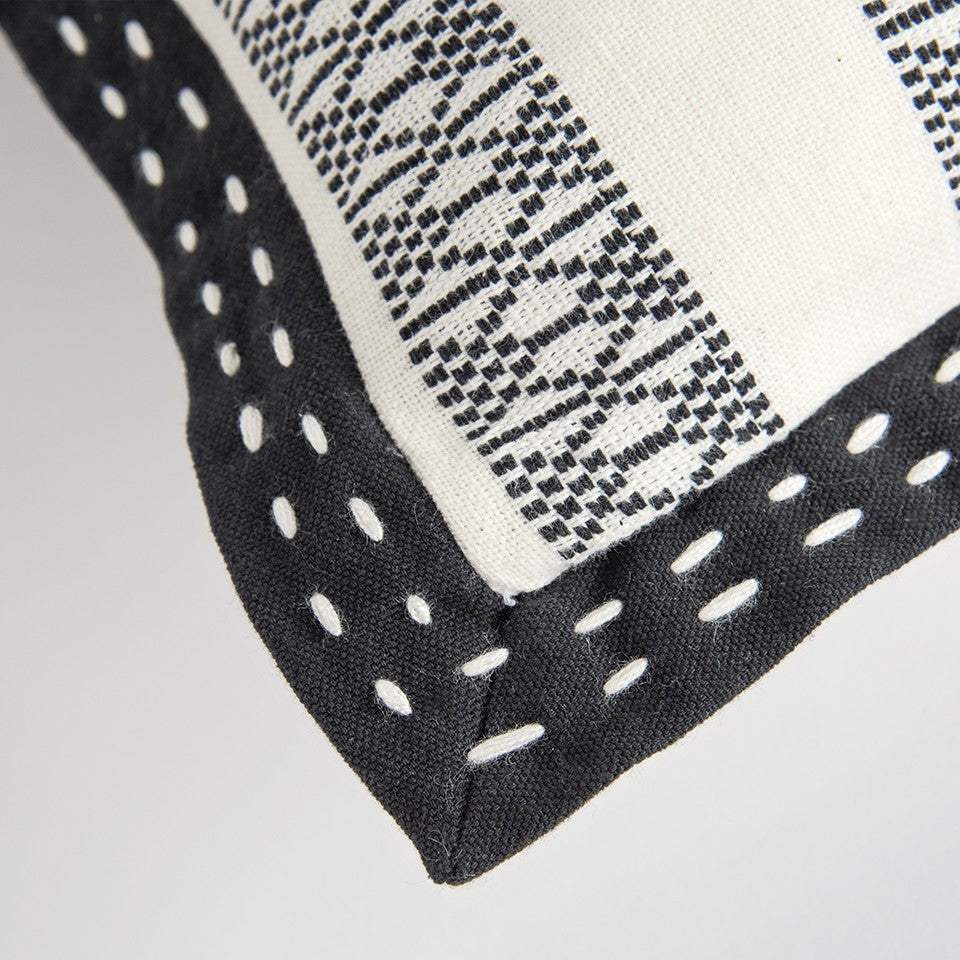 Black Ivory Alternate Striped Throw Pillow - Homeroots - Flyclothing LLC