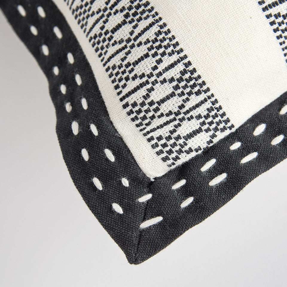 Black Ivory Alternate Striped Throw Pillow - Homeroots - Flyclothing LLC