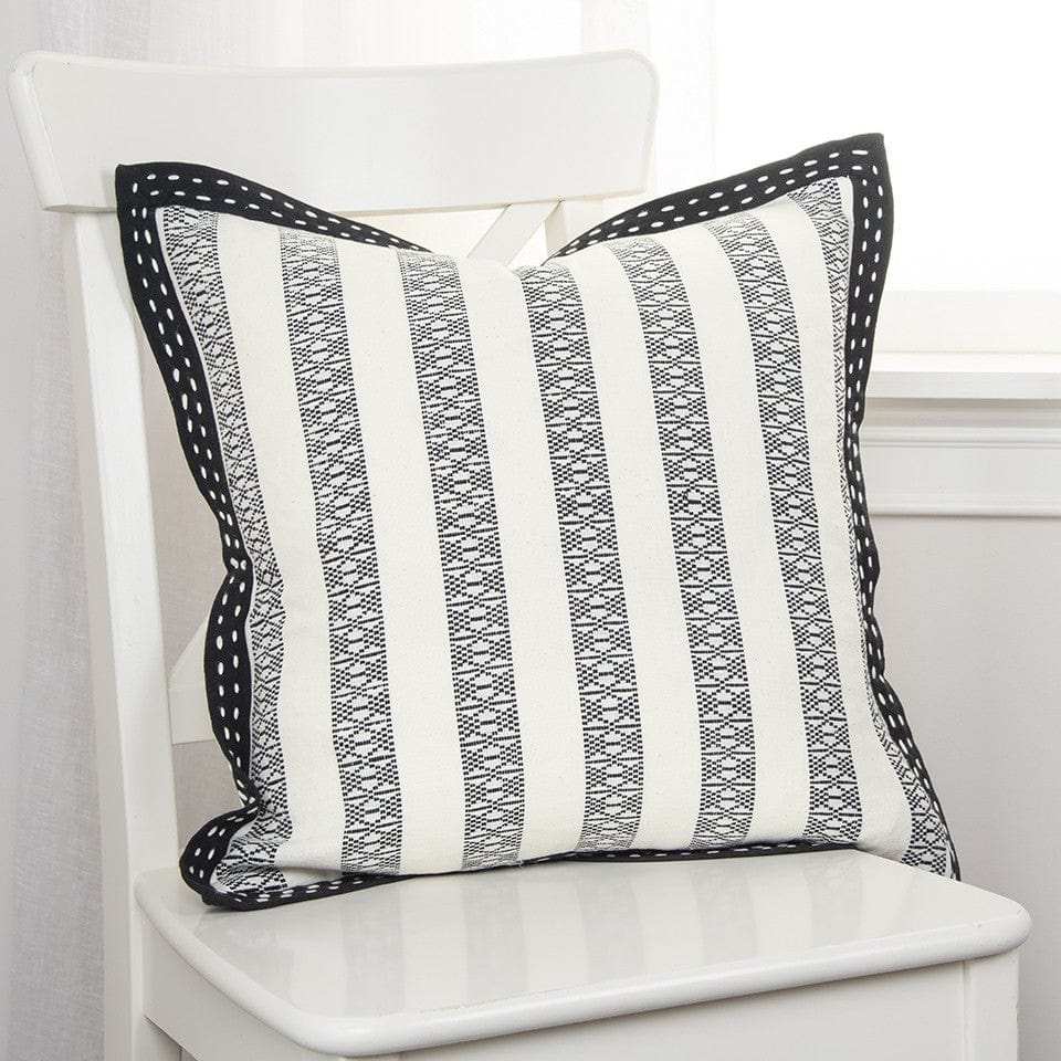 Black Ivory Alternate Striped Throw Pillow - Homeroots - Flyclothing LLC