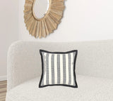 Black Ivory Alternate Striped Throw Pillow - Homeroots