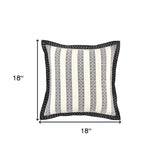 Black Ivory Alternate Striped Throw Pillow - Homeroots - Flyclothing LLC
