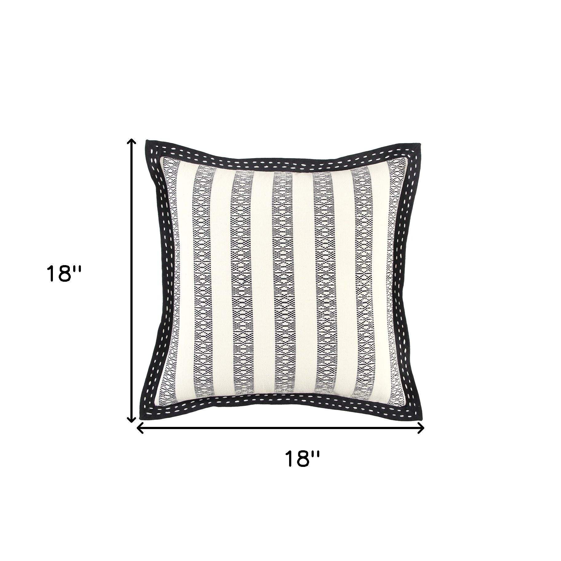 Black Ivory Alternate Striped Throw Pillow - Homeroots - Flyclothing LLC