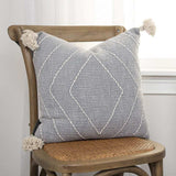 Gray White Diamond Kantha Stitched Throw Pillow - Homeroots - Flyclothing LLC