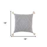 Gray White Diamond Kantha Stitched Throw Pillow - Homeroots - Flyclothing LLC