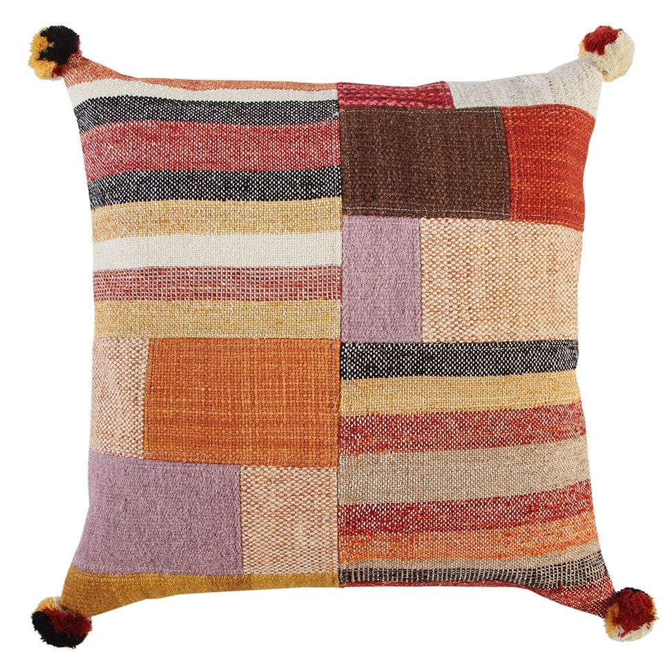 Orange Brown Accent Stitched Throw Pillow - Homeroots