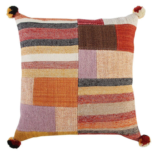 Orange Brown Accent Stitched Throw Pillow - Homeroots