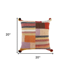 Orange Brown Accent Stitched Throw Pillow - Homeroots