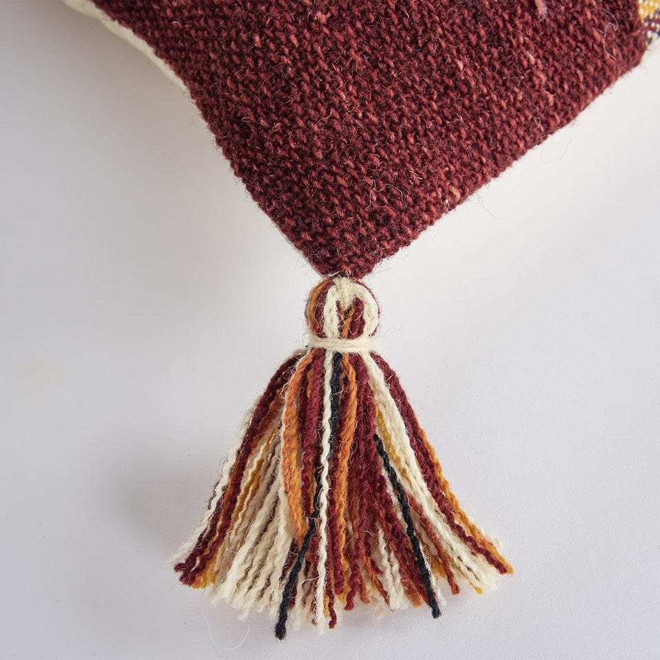 Brown Beige Color Blocked Lumbar Pillow - Homeroots - Flyclothing LLC