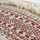 Brown Beige textural Bands Lumbar Pillow - Homeroots
