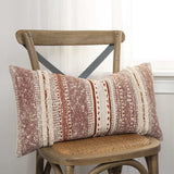 Brown Beige textural Bands Lumbar Pillow - Homeroots - Flyclothing LLC