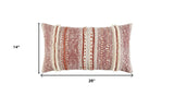 Brown Beige textural Bands Lumbar Pillow - Homeroots - Flyclothing LLC