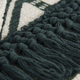 Ivory Green Geometric Boho Chic Lumbar Pillow - Homeroots - Flyclothing LLC