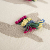 Ivory Fiesta Fun Embroidered Llamas Throw Pillow - Homeroots - Flyclothing LLC