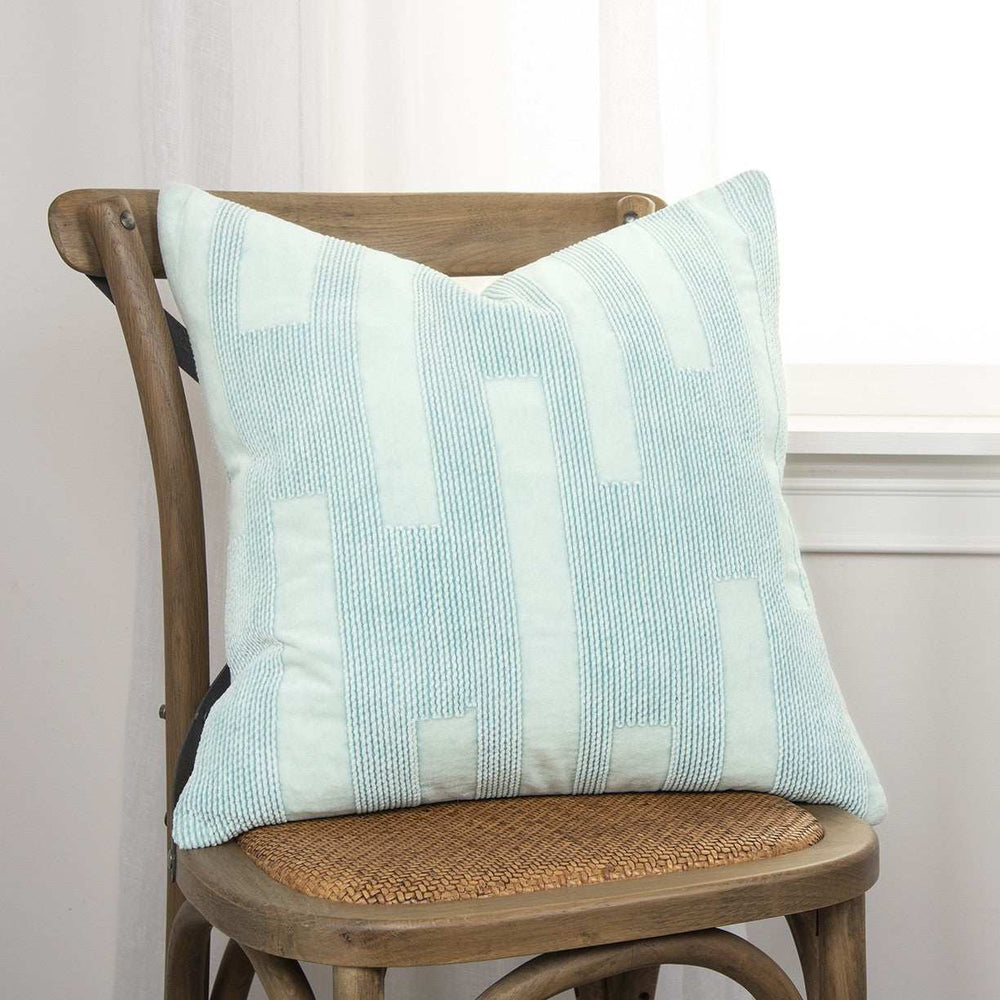Aqua Blue Dimensional Pattern Play Throw Pillow - Homeroots - Flyclothing LLC