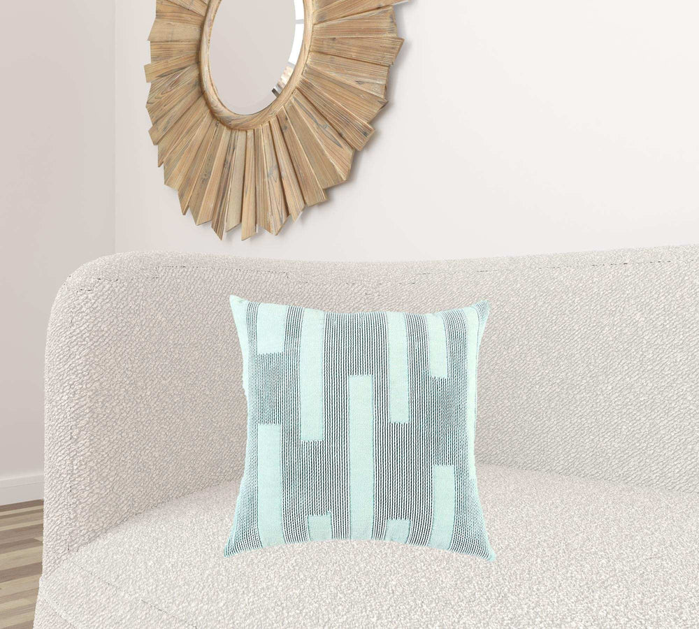 Aqua Blue Dimensional Pattern Play Throw Pillow - Homeroots - Flyclothing LLC