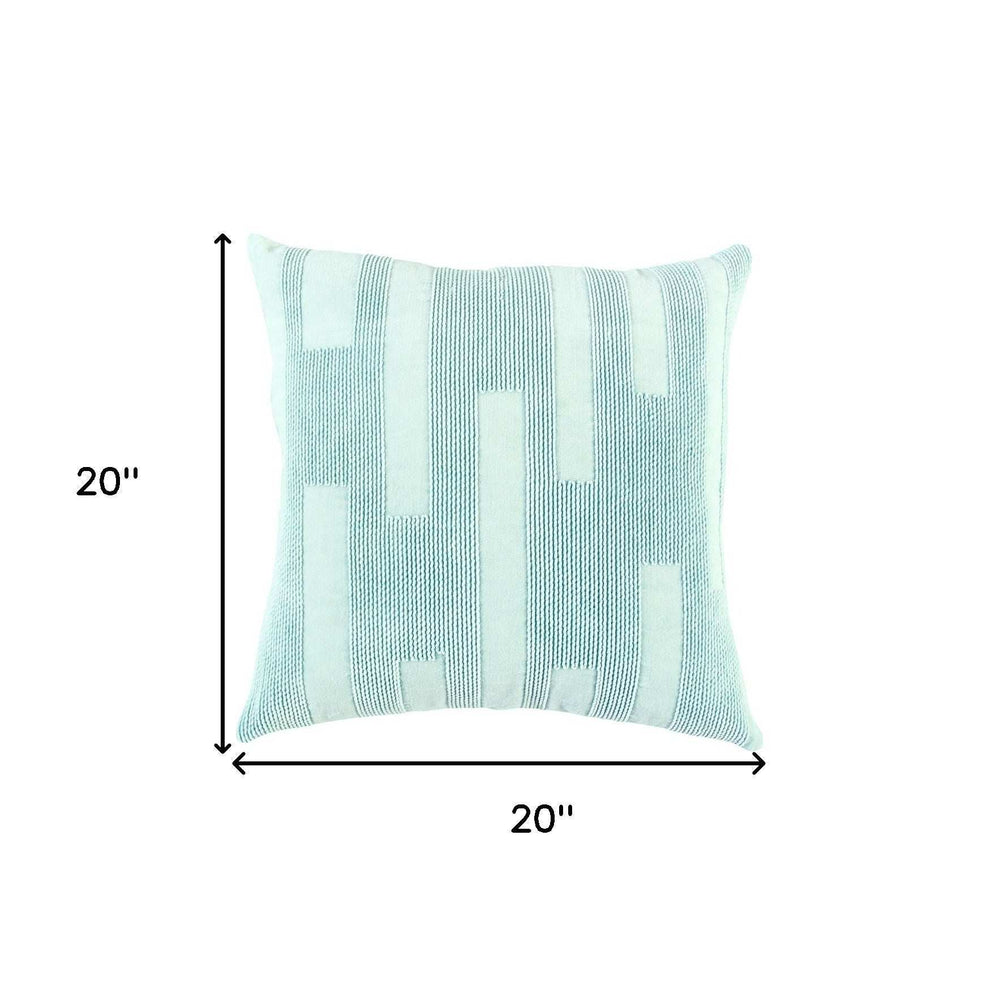 Aqua Blue Dimensional Pattern Play Throw Pillow - Homeroots - Flyclothing LLC