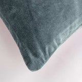 Teal Solid Reversible Cotton Velvet Throw Pillow - Homeroots - Flyclothing LLC