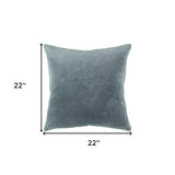 Teal Solid Reversible Cotton Velvet Throw Pillow - Homeroots - Flyclothing LLC