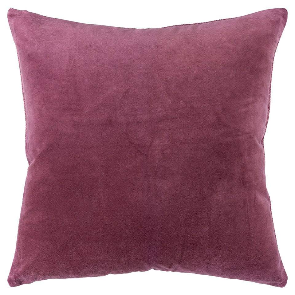 Berry Solid Reversible Cotton Velvet Throw Pillow - Homeroots - Flyclothing LLC