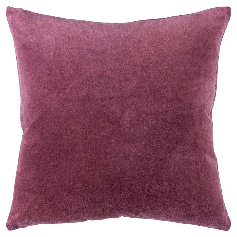 Berry Solid Reversible Cotton Velvet Throw Pillow - Homeroots