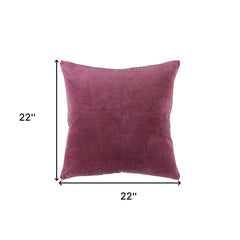 Berry Solid Reversible Cotton Velvet Throw Pillow