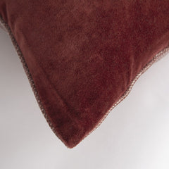 22" Rust Cotton Velvet Throw Pillow