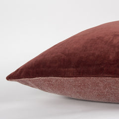22" Rust Cotton Velvet Throw Pillow