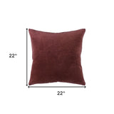 22" Rust Cotton Velvet Throw Pillow - Homeroots