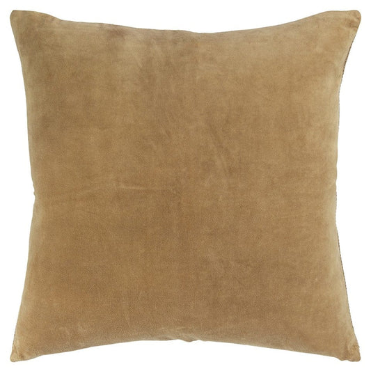 Gold Solid Reversible Cotton Velvet Throw Pillow - Homeroots