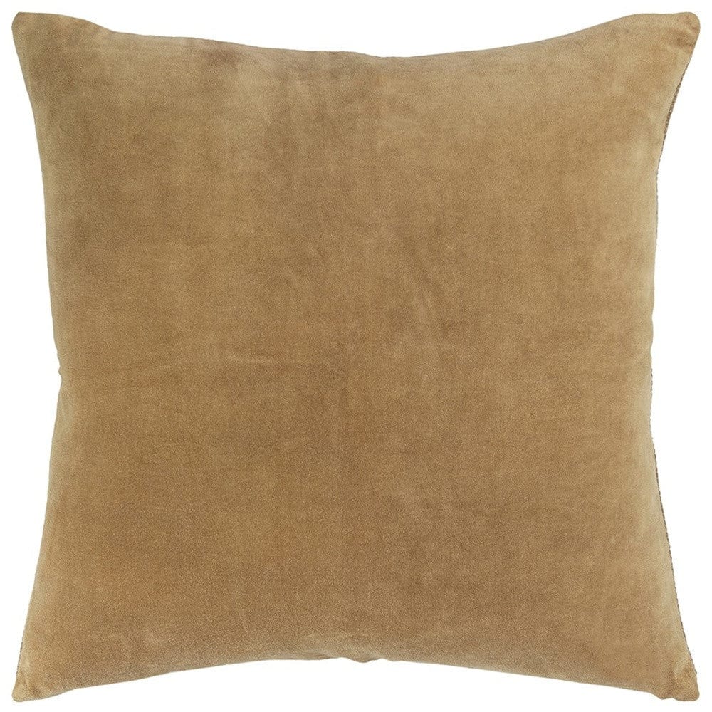 Gold Solid Reversible Cotton Velvet Throw Pillow - Homeroots